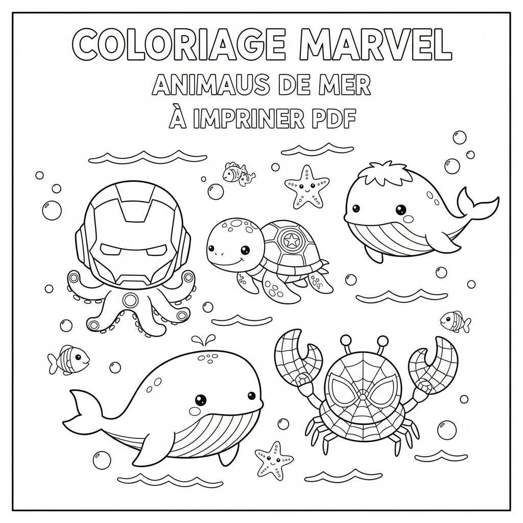 Coloriage Marvel À Imprimer Pdf Gratuit pour Enfants