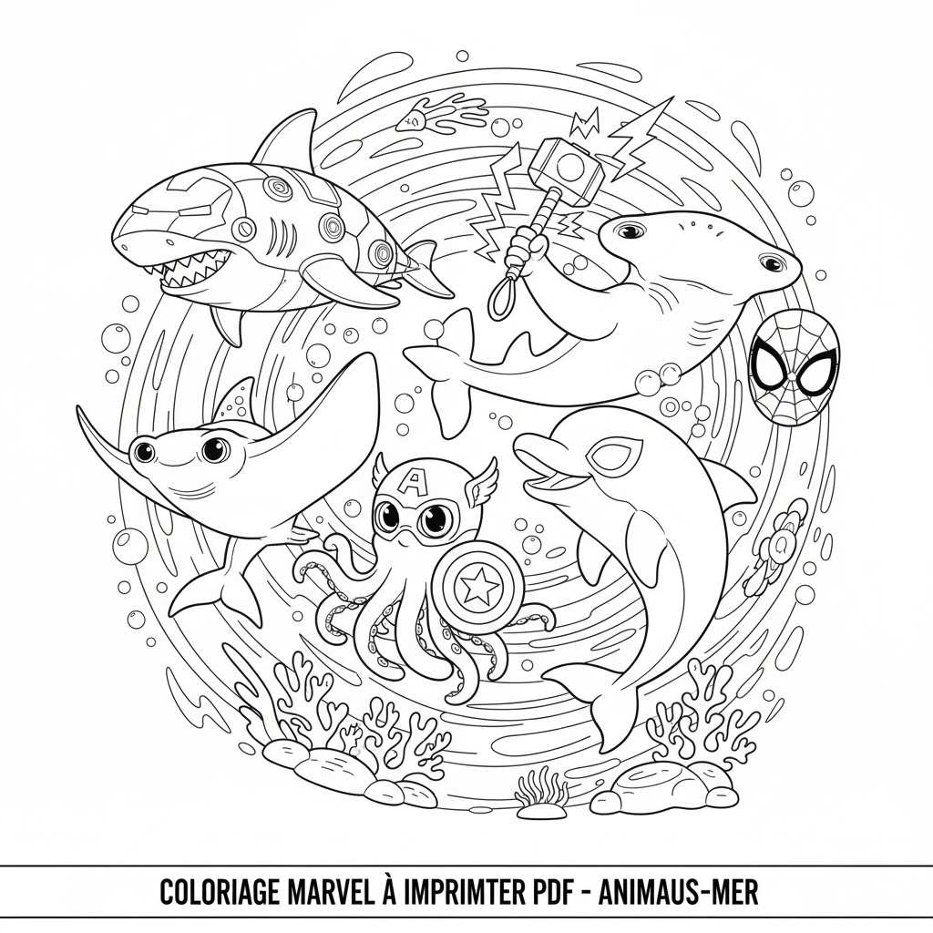Coloriage coloriage marvel à imprimer pdf 5