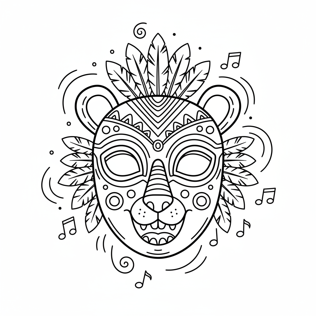 Coloriage coloriage masque africain 2