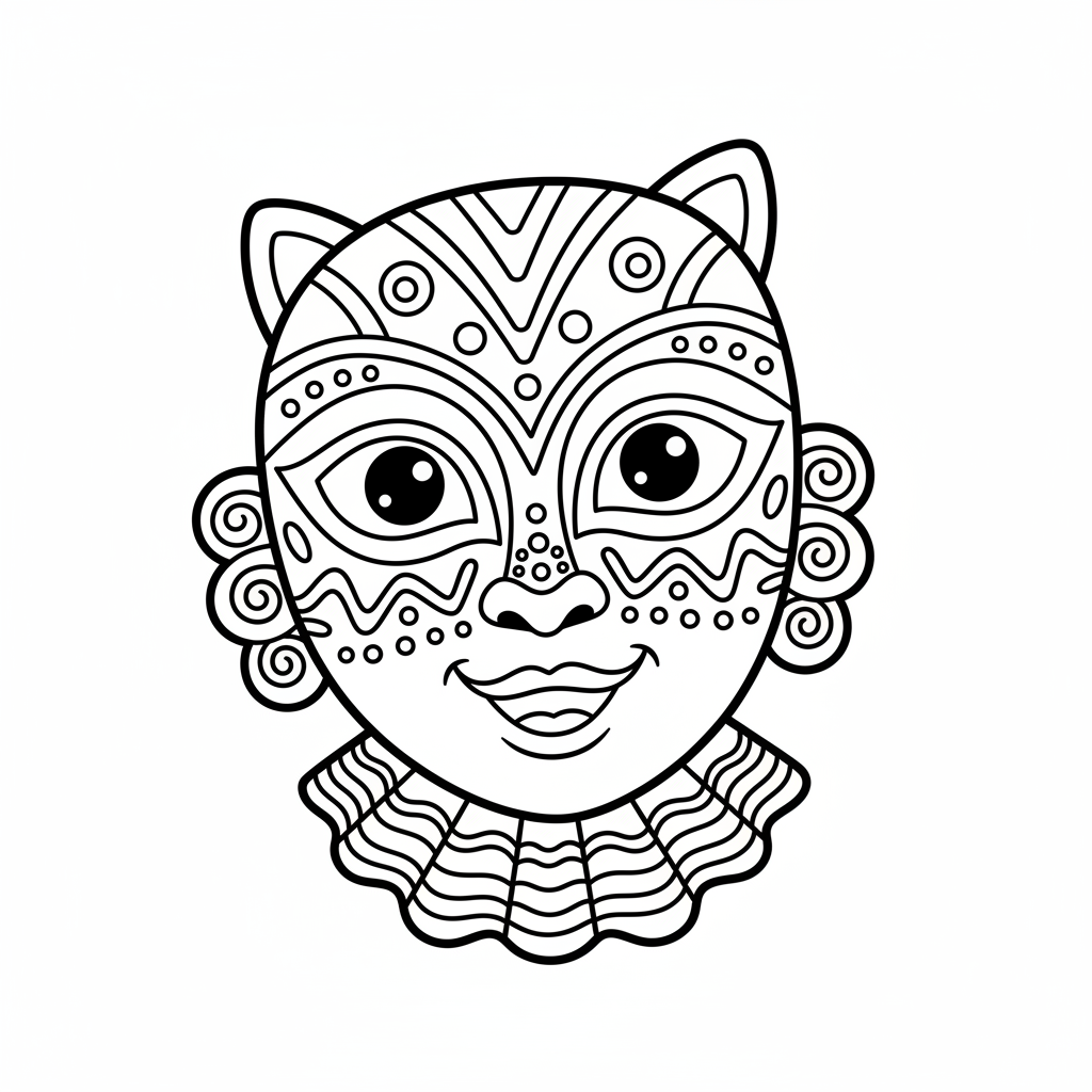 Coloriage coloriage masque africain 4