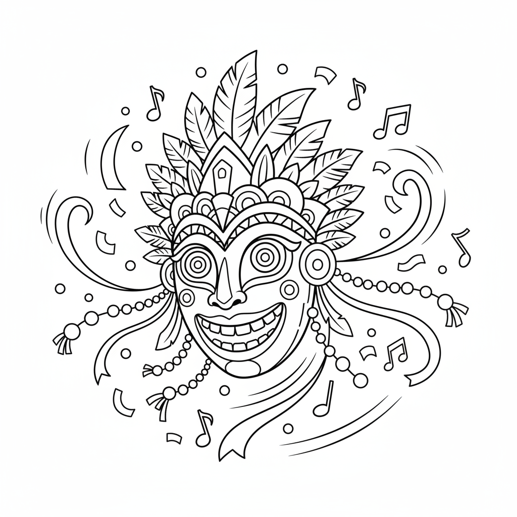 Coloriage coloriage masque africain 5