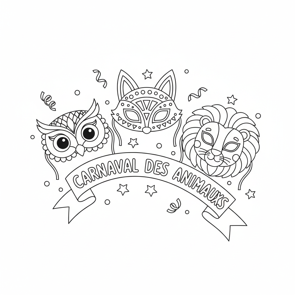 Coloriage coloriage masque animaux 2