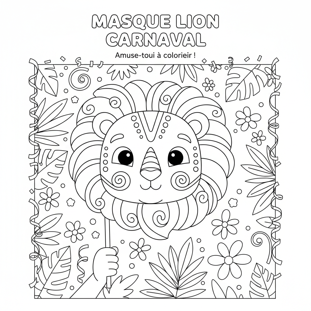Coloriage coloriage masque animaux 3