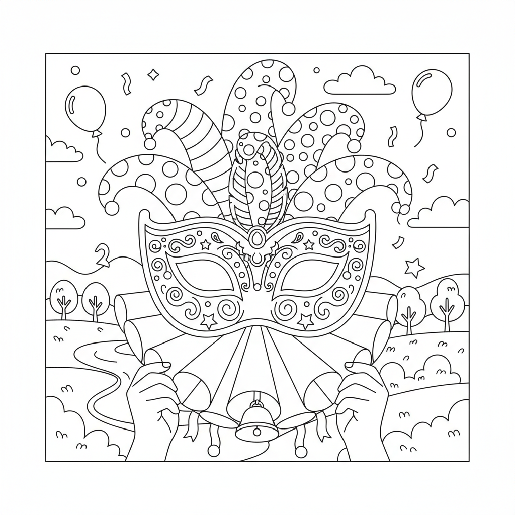 Coloriage coloriage masque carnaval 3