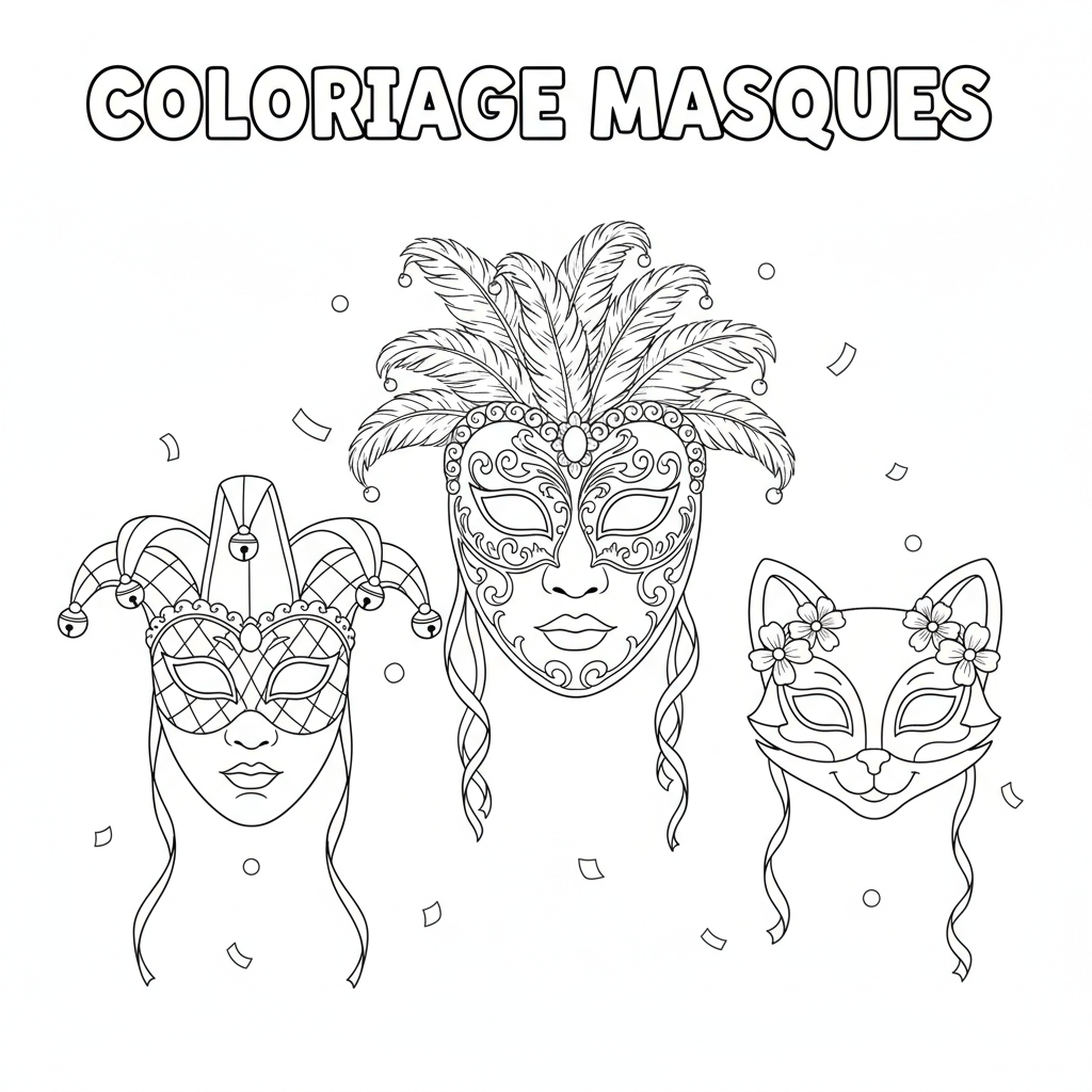 Coloriage coloriage masques 2