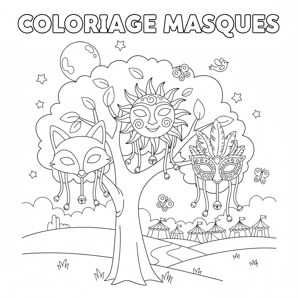 Coloriage coloriage masques 3