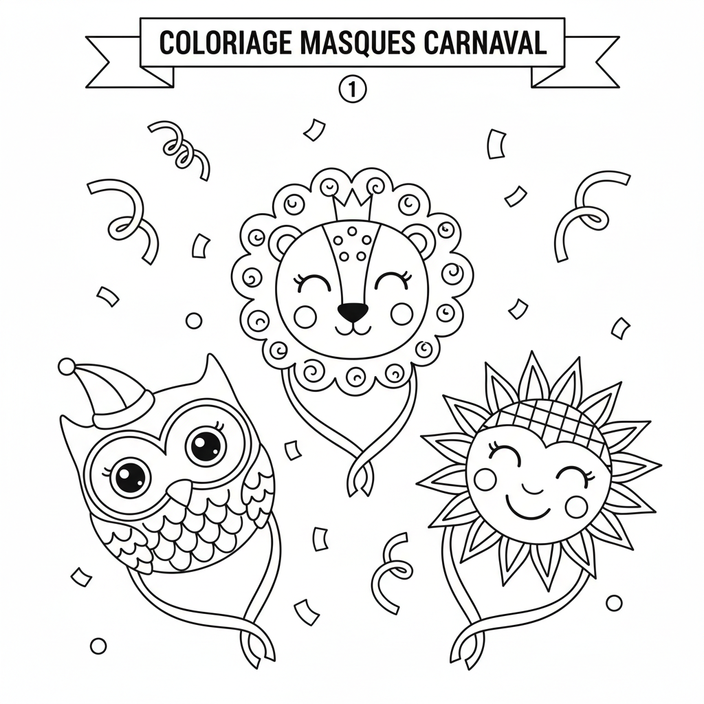 Coloriage coloriage masques carnaval