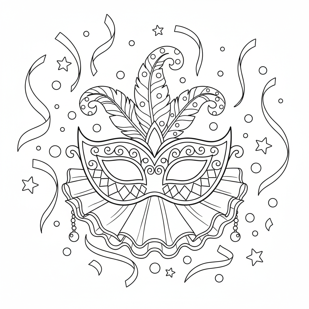 Coloriage coloriage masques carnaval 2