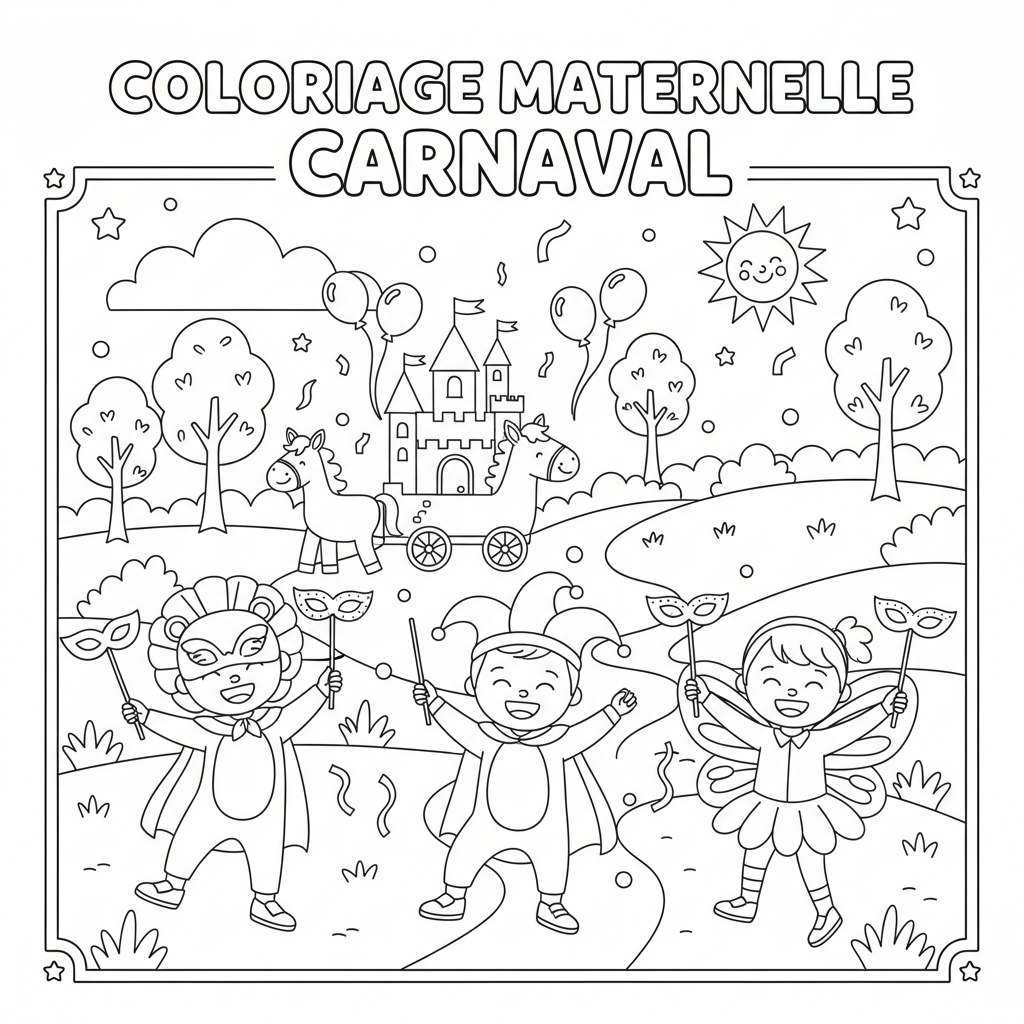 Coloriage coloriage maternelle carnaval 3