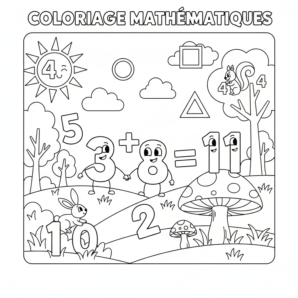 Coloriage coloriage mathématiques 3