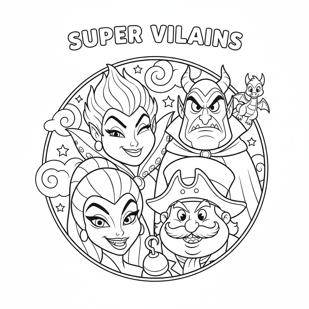 Coloriage coloriage mechant disney 4