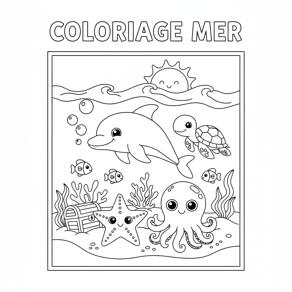 Coloriage coloriage mer à imprimer 1