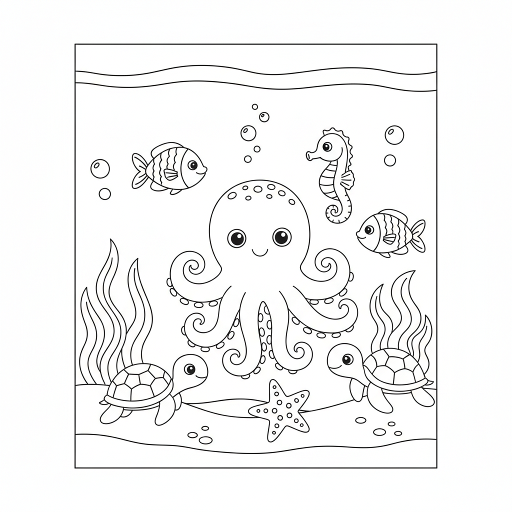 Coloriage coloriage mer facile 3