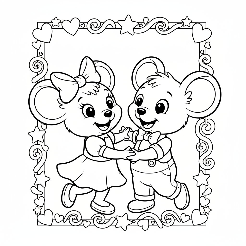 Coloriage coloriage mickey et minnie à imprimer 4