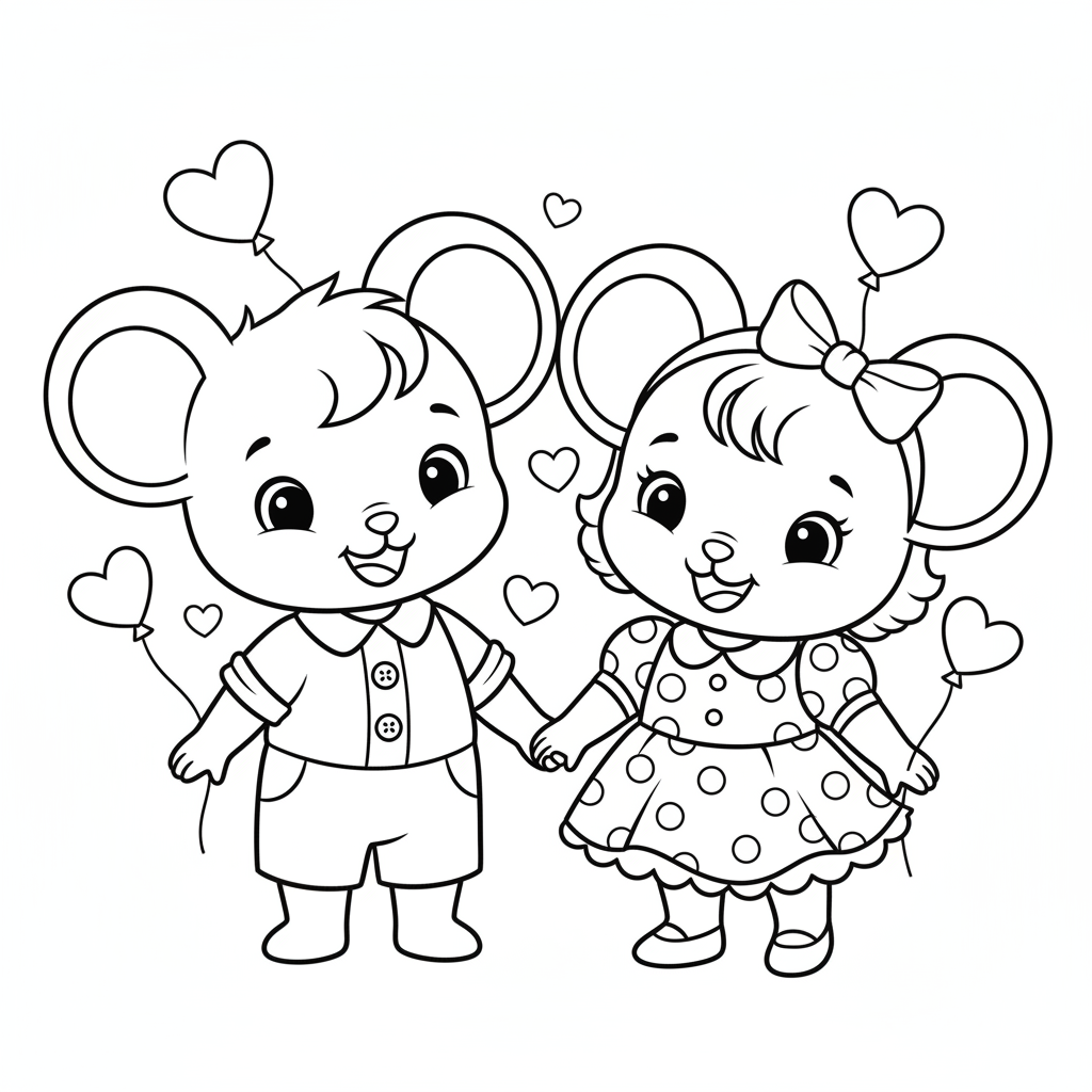 Coloriage coloriage mickey minnie 4