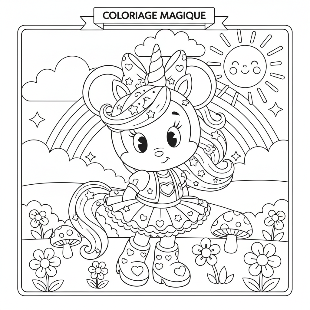 Coloriage coloriage minnie licorne 3