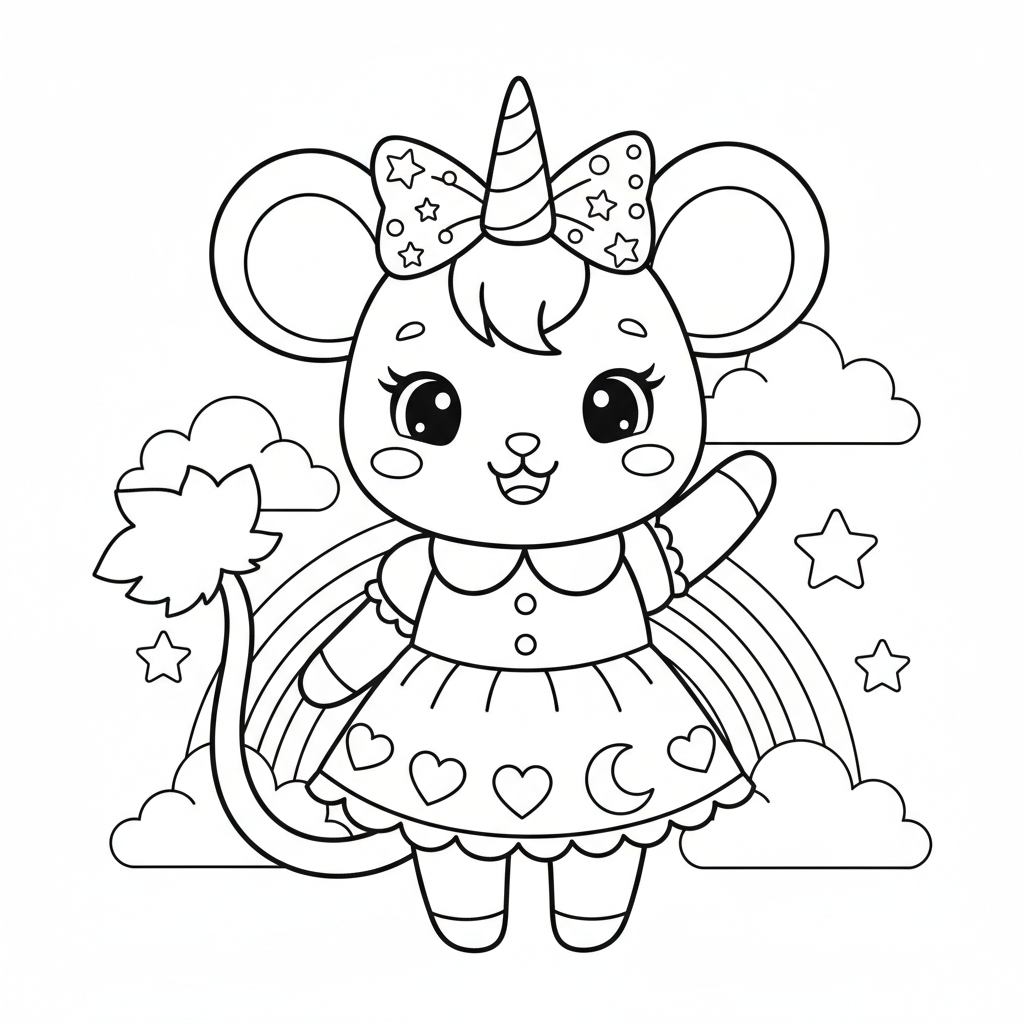 Coloriage coloriage minnie licorne 4