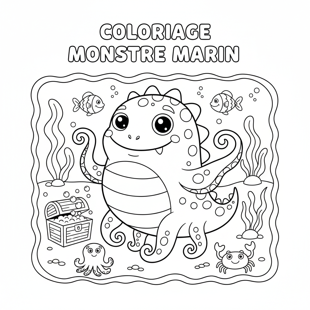 Coloriage coloriage monstre marin 3