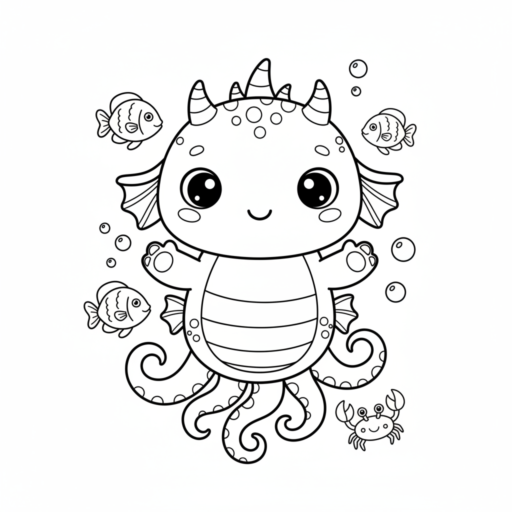 Coloriage coloriage monstre marin 4