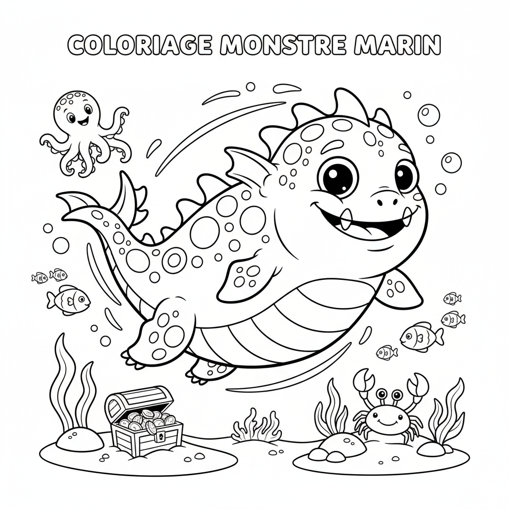 Coloriage coloriage monstre marin 5