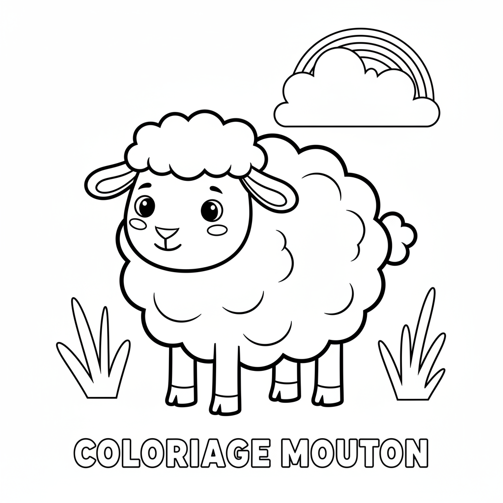Coloriage Coloriage Mouton Gratuit à Imprimer