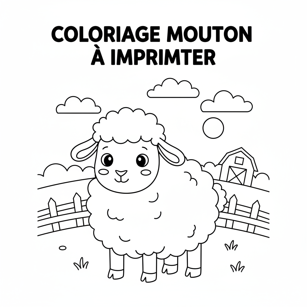 Coloriage coloriage mouton à imprimer 1