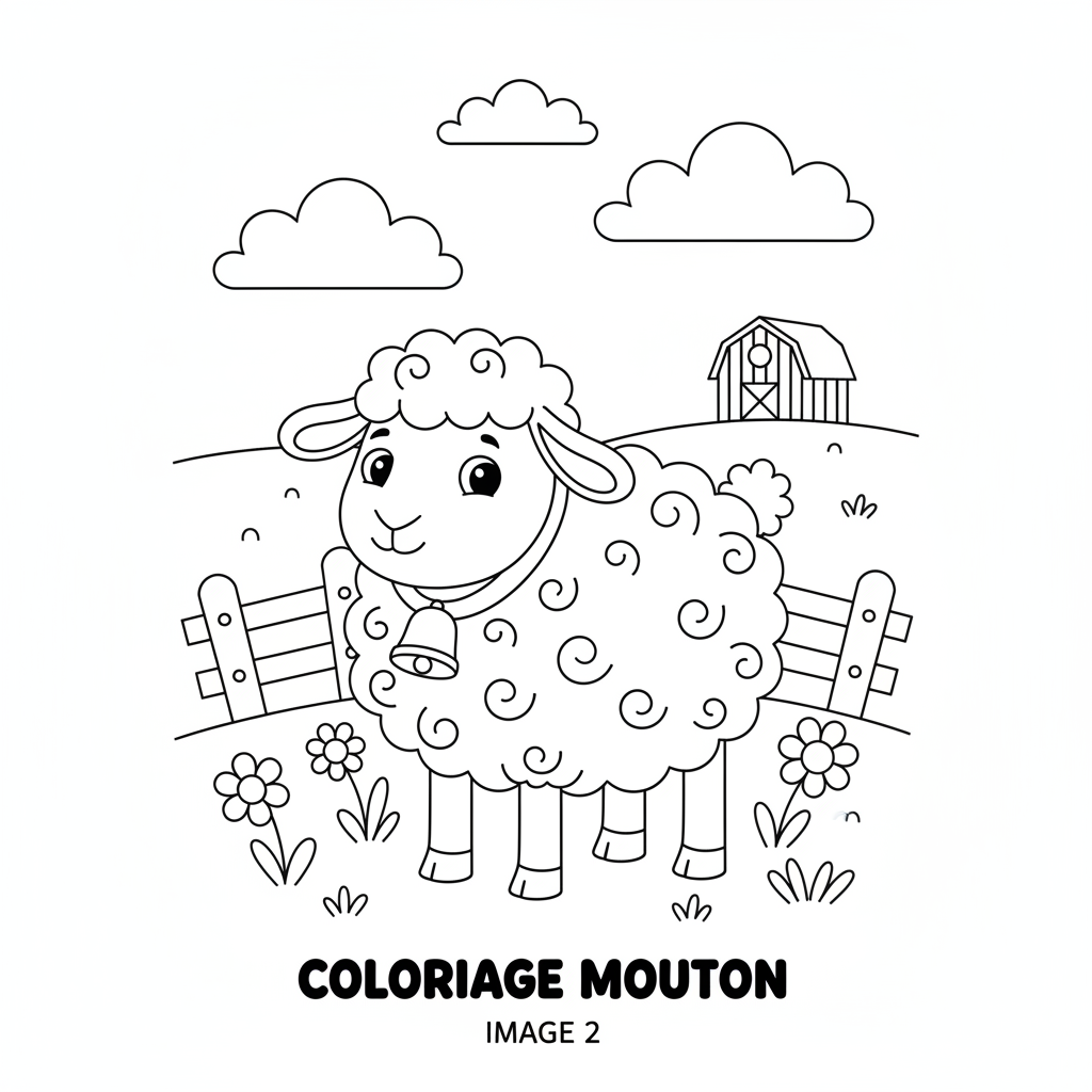 Coloriage coloriage mouton à imprimer 2