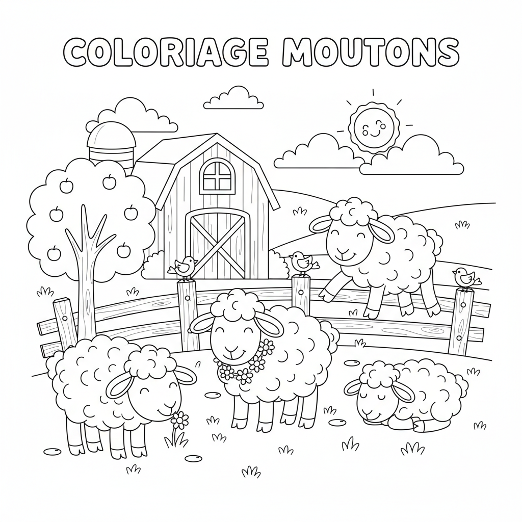 Coloriage coloriage moutons 2