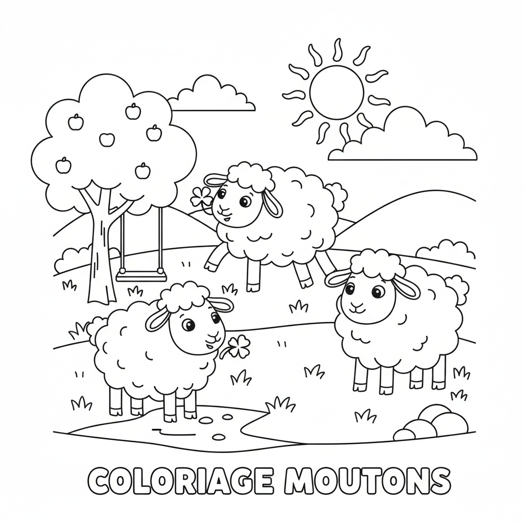 Coloriage coloriage moutons 3