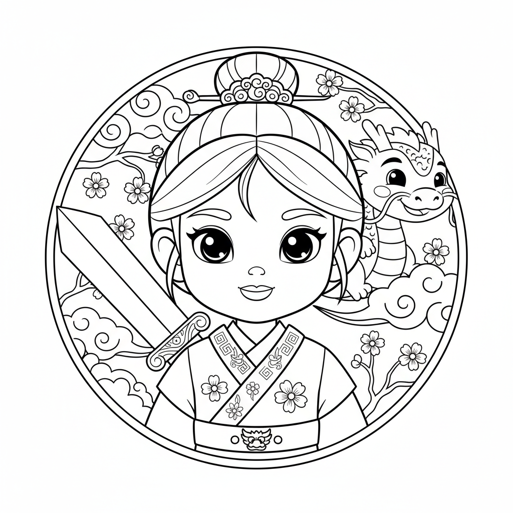 Coloriage coloriage mulan 4