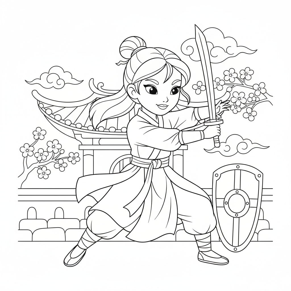 Coloriage coloriage mulan 5