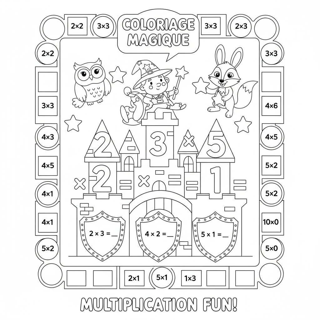 Coloriage coloriage multiplication 2