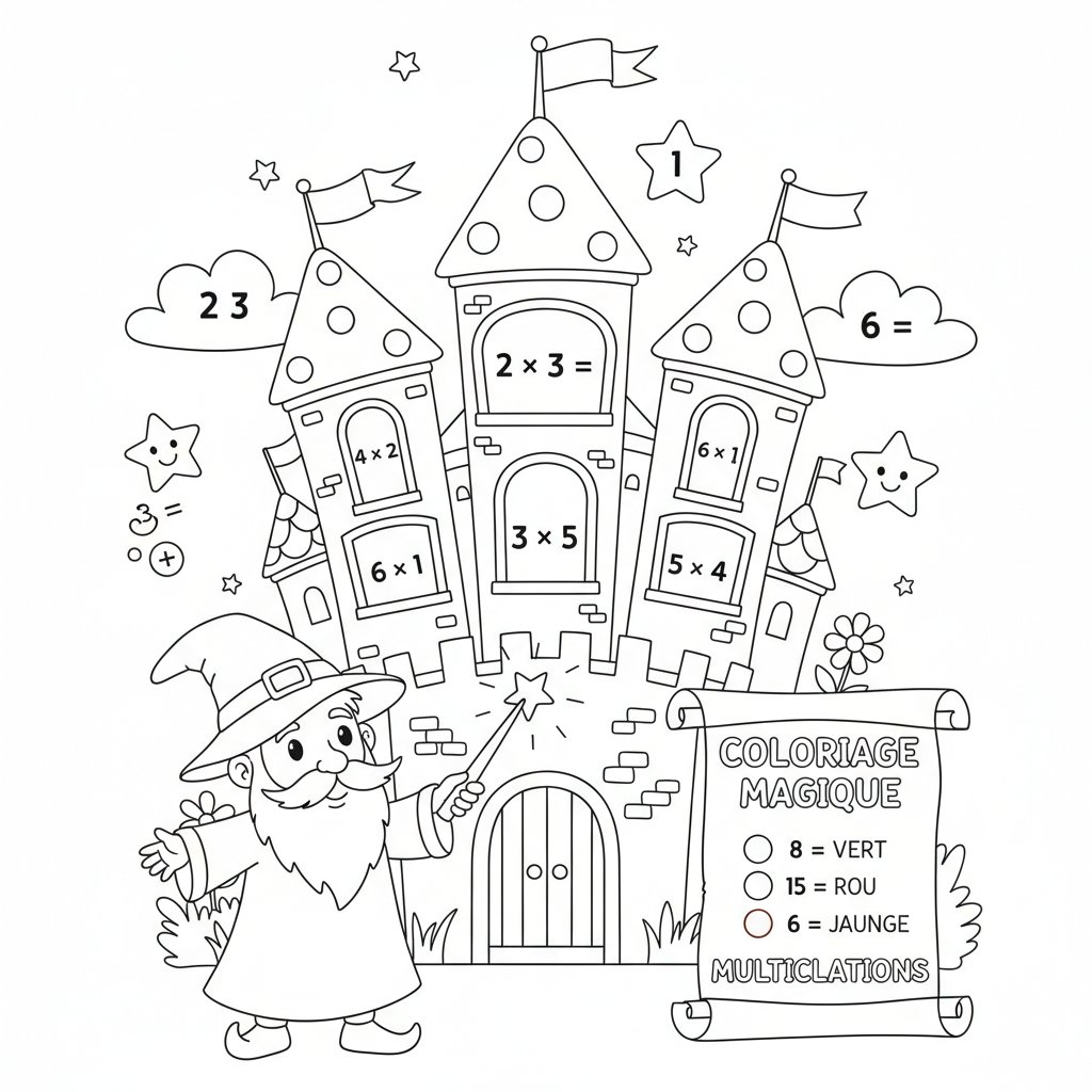 Coloriage coloriage multiplications 2