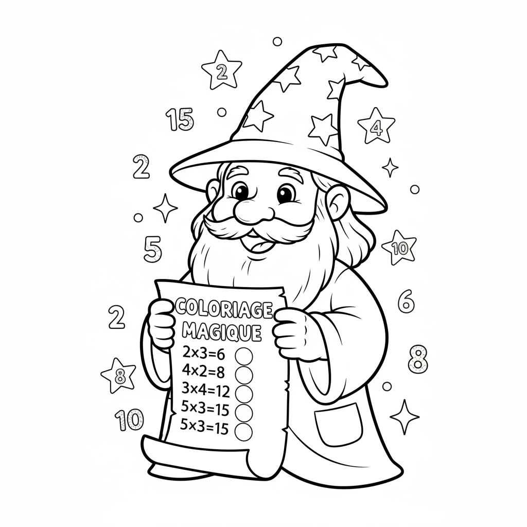 Coloriage coloriage multiplications 4