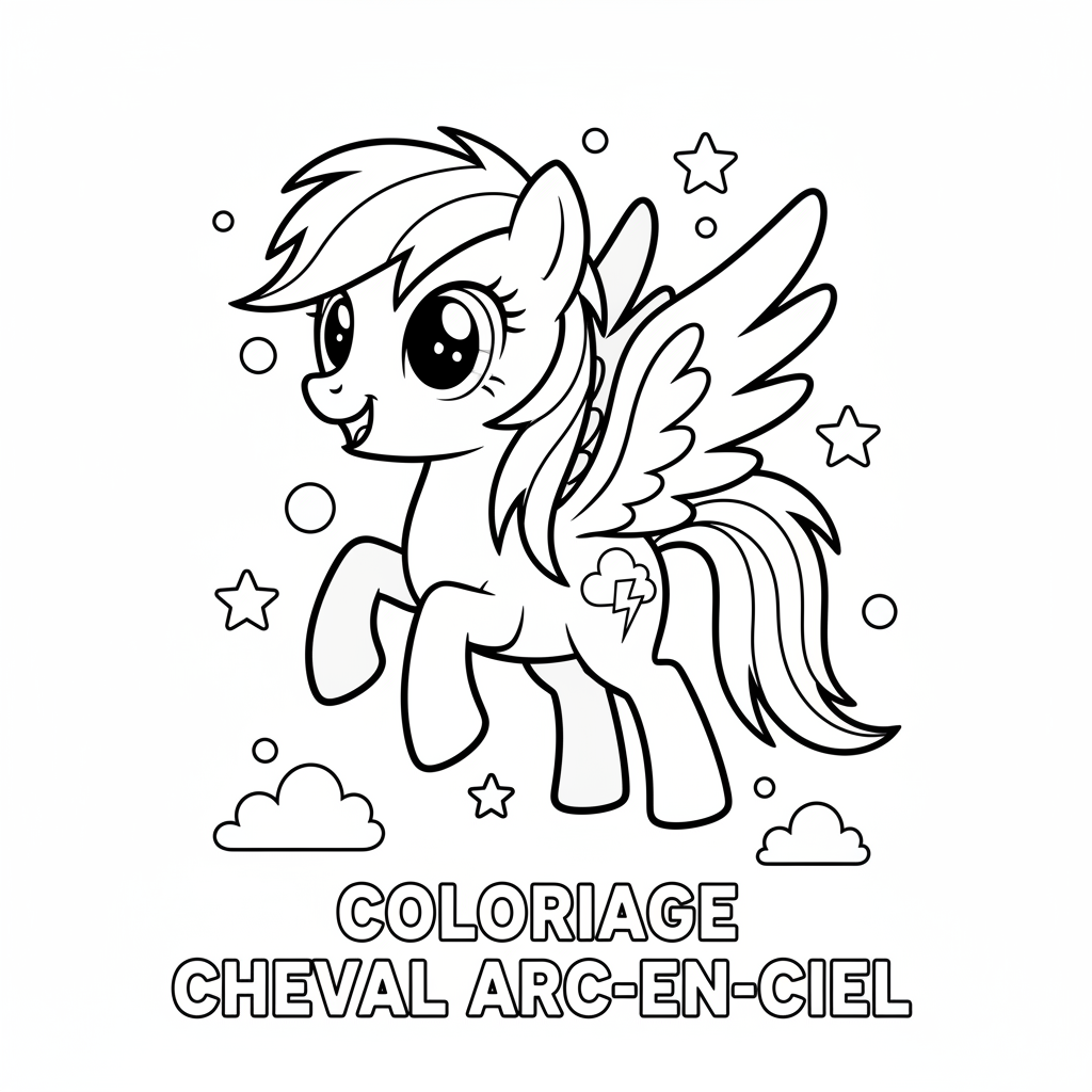 Coloriage My Little Pony Rainbow Dash Gratuit à Imprimer