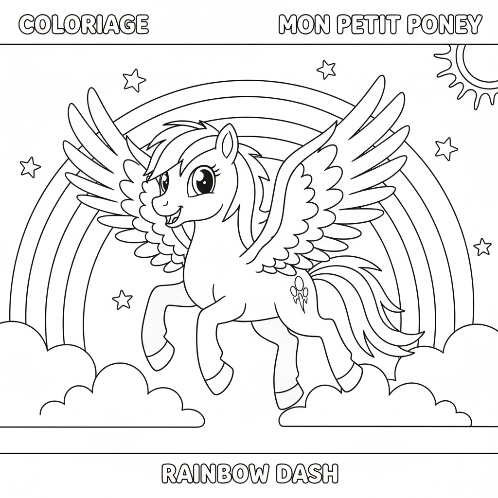Coloriage coloriage my little pony rainbow dash 2