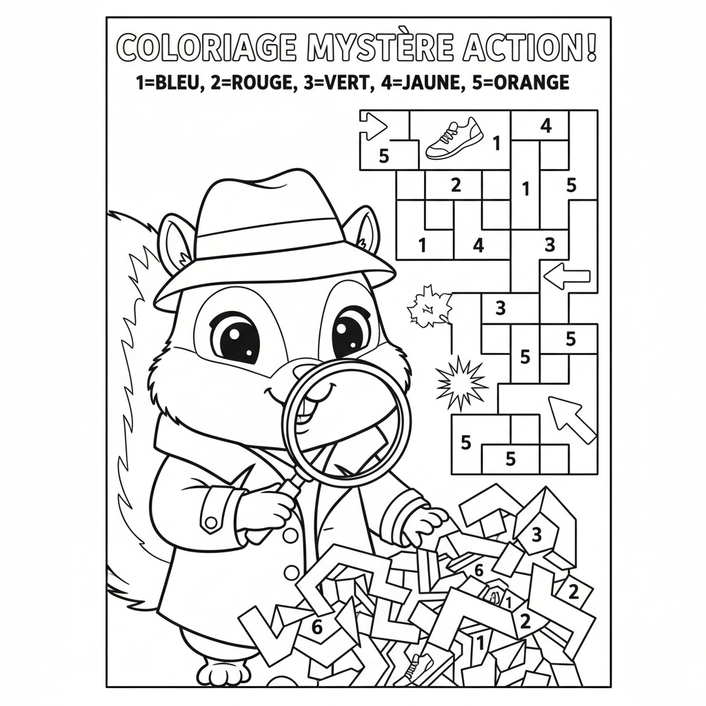Coloriage coloriage mystere action 4