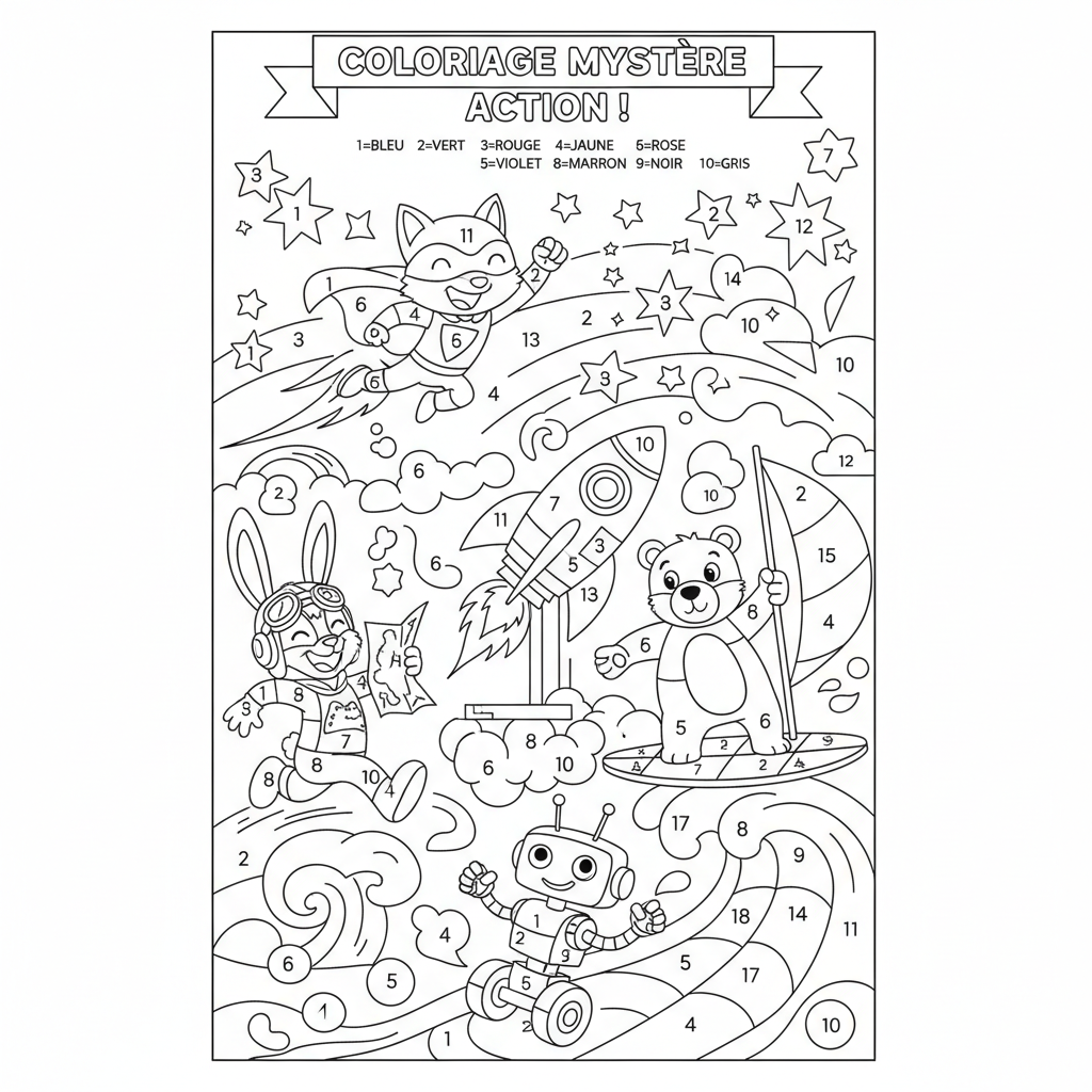 Coloriage coloriage mystere action 5