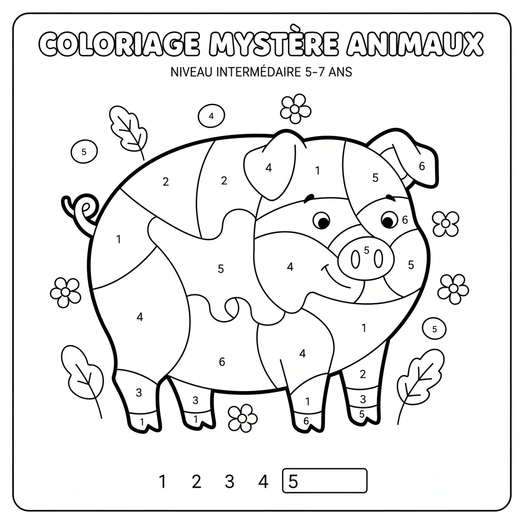 Coloriage coloriage mystere animaux 2
