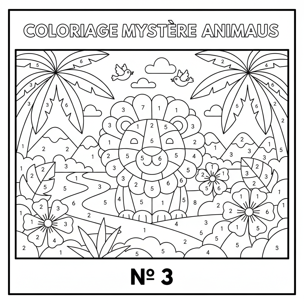 Coloriage coloriage mystere animaux 3