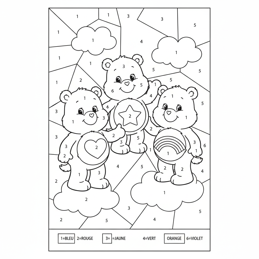 Coloriage Mystère Bisounours Gratuit à Imprimer