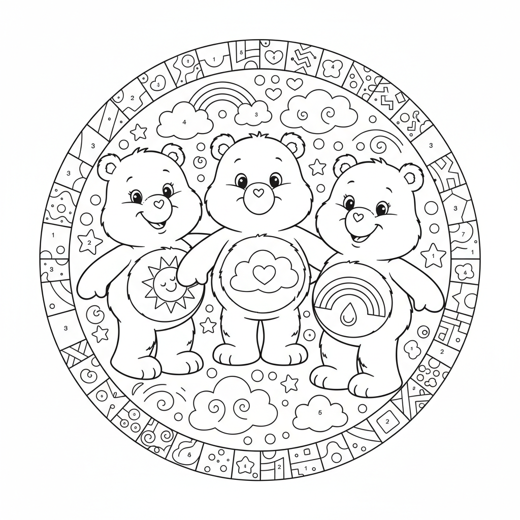 Coloriage coloriage mystère bisounours 2