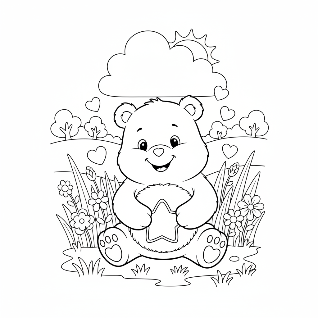 Coloriage coloriage mystère bisounours 3