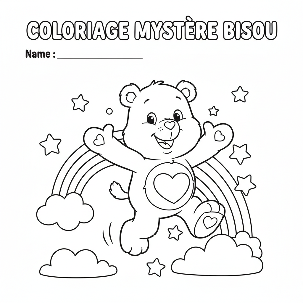 Coloriage coloriage mystère bisounours 5