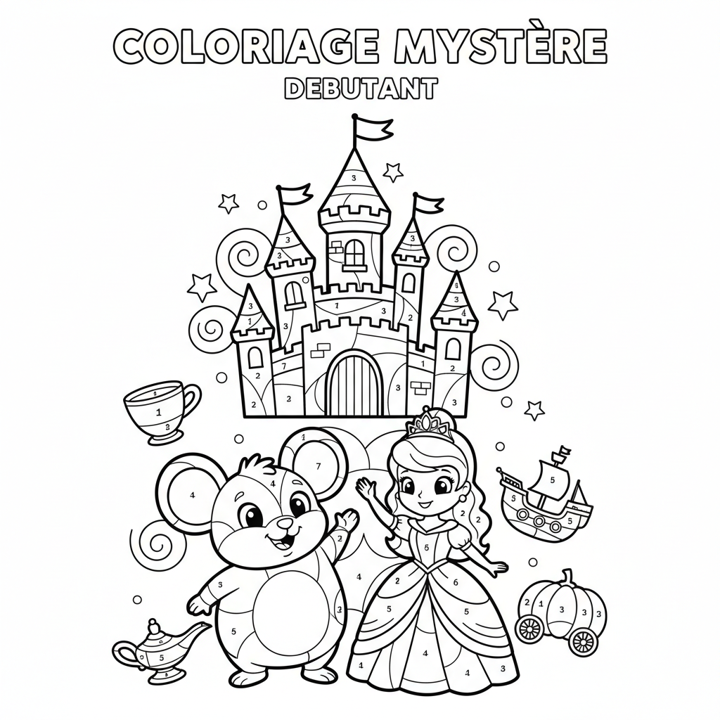 Coloriage Mystere Disney Debutant à Imprimer Gratuitement