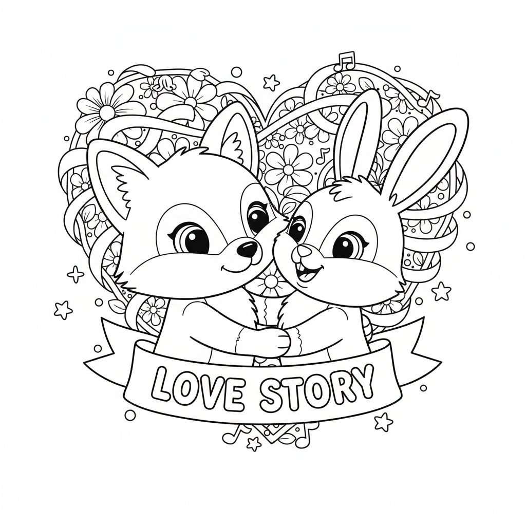 Coloriage coloriage mystere disney love stories 4