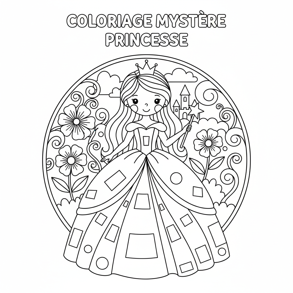 Coloriage coloriage mystere disney princesse 3