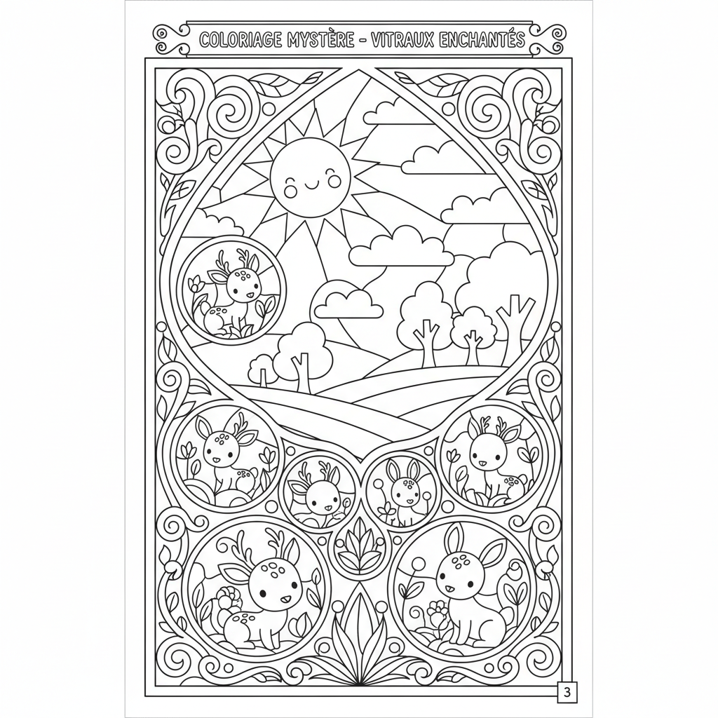 Coloriage coloriage mystere disney vitraux 3