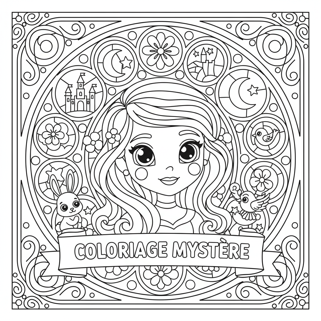 Coloriage coloriage mystere disney vitraux 4