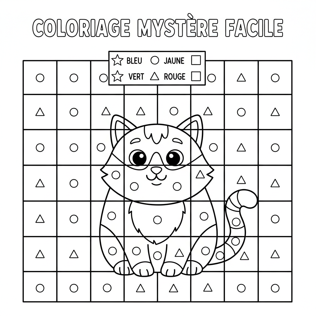 Coloriage Mystere Facile Gratuit à Imprimer